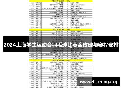 2024上海学生运动会羽毛球比赛全攻略与赛程安排