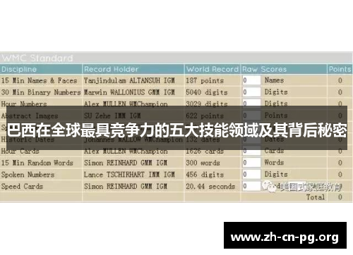 巴西在全球最具竞争力的五大技能领域及其背后秘密