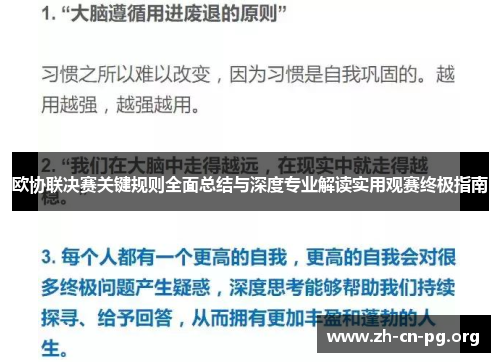 欧协联决赛关键规则全面总结与深度专业解读实用观赛终极指南
